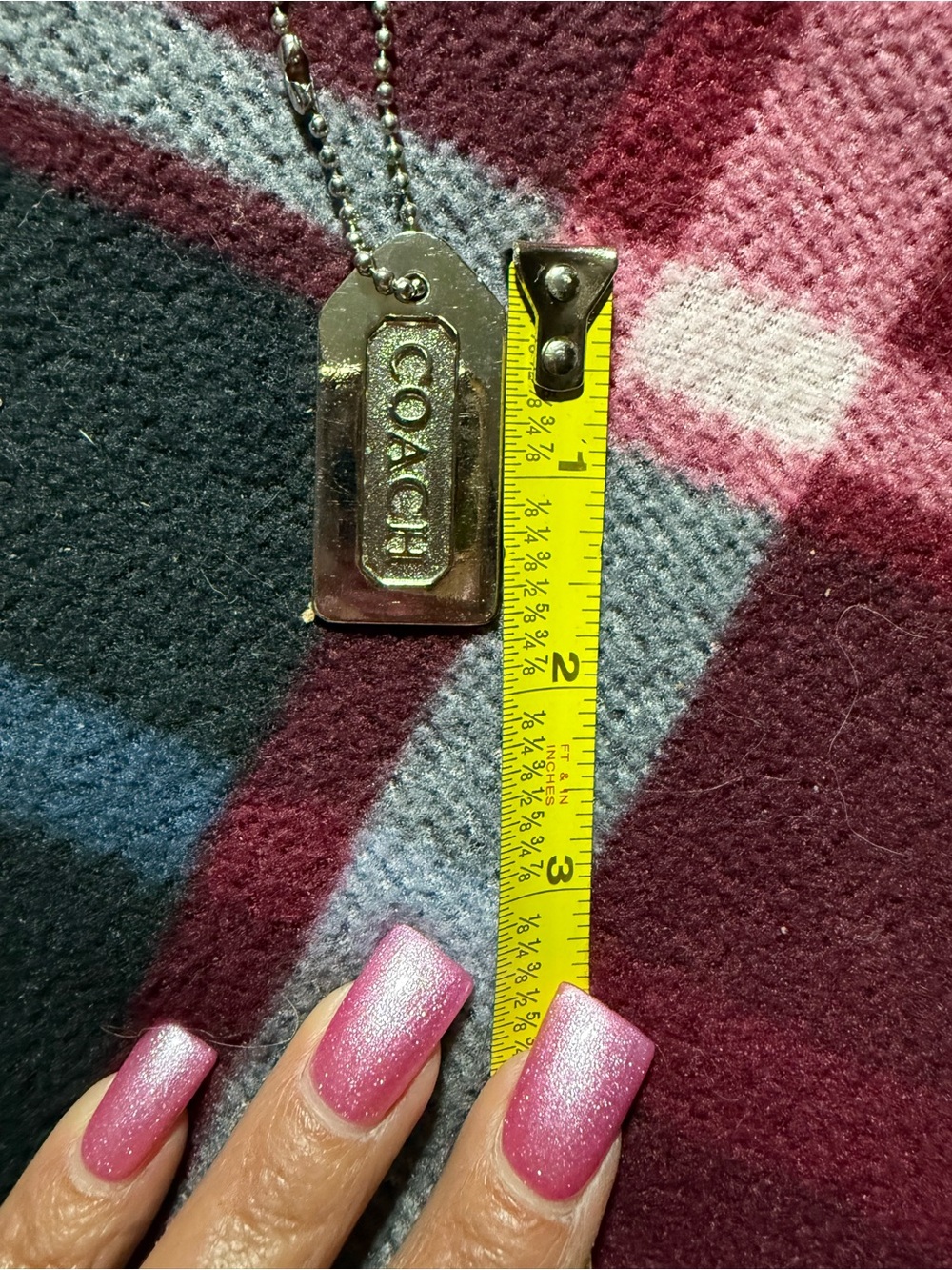 Coach Silver-Tone Metal Double Sided Hangtag